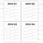 Calendrier Trimestriel 2024 Imprimable Blank Dated Quarterly Year | Quarterly Printable Calendar 2024