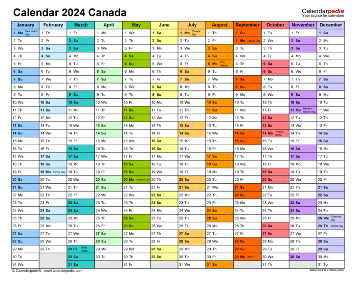 2024 Calendar Canada Printable Free | Calendar 2024