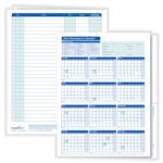 Complyright 2024 Attendance Calendar Folder, White, Pack Of 25 | 2024 Attendance Calendar Printable