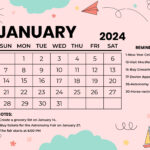 Cute January 2024 Calendar   Download In Word, Illustrator, Eps | January 2024 Printable Calendar Word