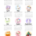 Cute Sanrio Yearly 2024 Calendar Poster In 2023 | Hello Kitty | Printable Sanrio Calendar 2024