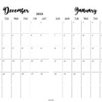 December 2023 January 2024 Calendar Templates   Spootviral | Printable Calendar December 2023 And January 2024