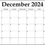 December 2024 Calendar | Free Printable Calendar | December 2024 Free Printable Calendar