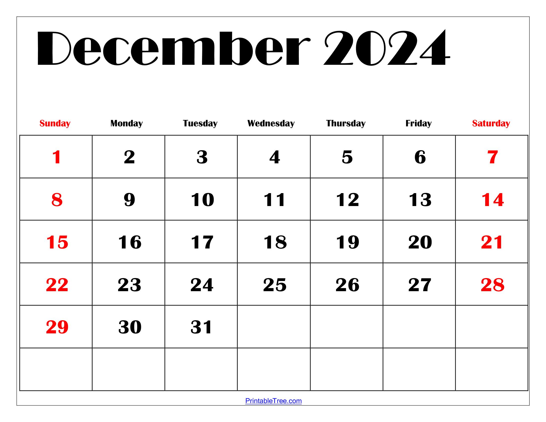 December 2024 Calendar Printable Pdf Blank Free Templates |  Calendar 2024