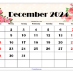 December 2024 Calendar Printable Pdf Blank Free Templates | December 2024 Free Printable Calendar