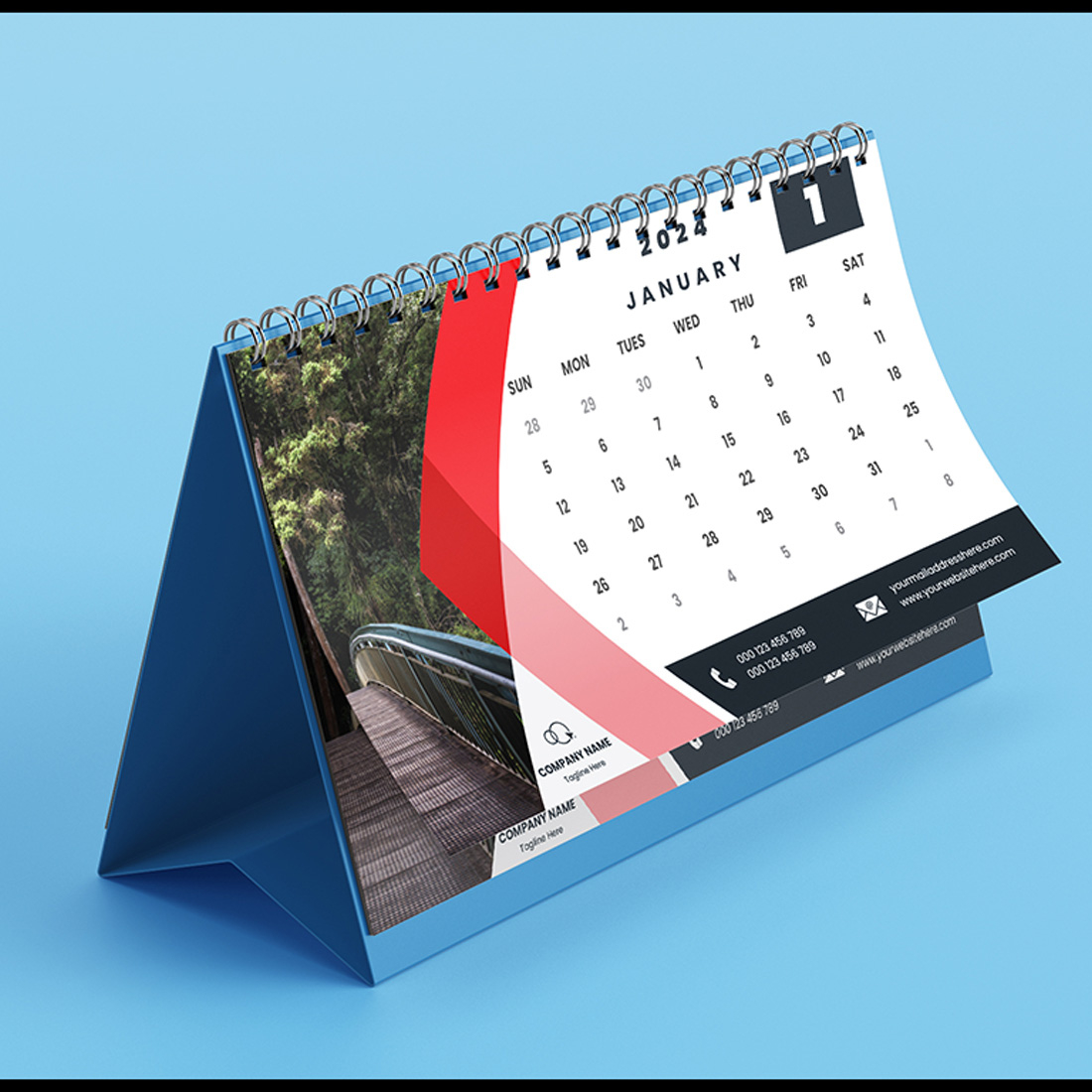 Desk Calendar 2024 Template |  Calendar 2024