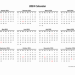 Download Blank Calendar 2024 (12 Months On One Page, Horizontal) | 2024 12 Month Calendar On One Page Printable