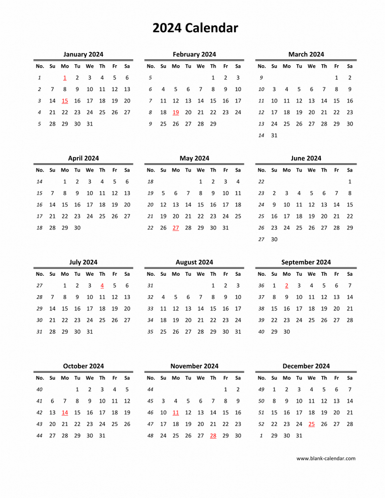 Free Printable Vertical Calendar 2024 Calendar 2024 Printable