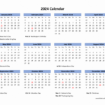 Download Blank Calendar 2024 With Us Holidays (12 Months On One | Free Printable Calendar 2024 With Us Holidays