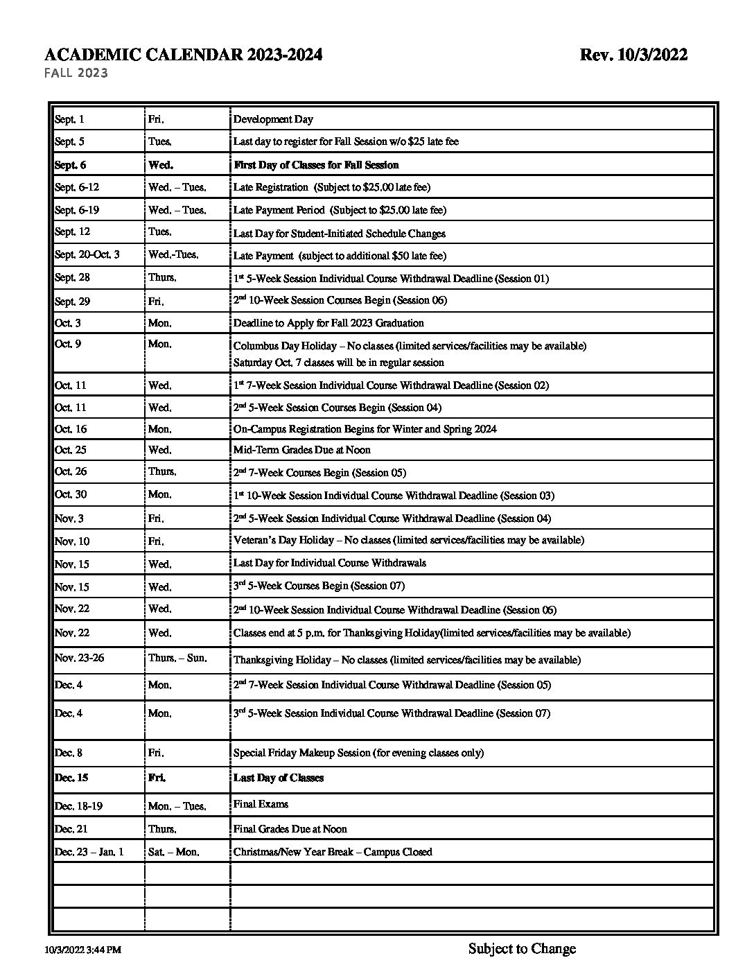 Fall 2023 – Summer 2024 Academic Calendar (Printable Pdf) |  Calendar 2024