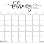 February 2024 Calendar   20 Cute & Free Printables | Saturdaygift |  Calendar 2024