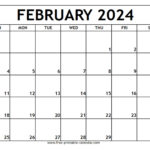 February 2024 Printable Calendar   Free Printable Calendar | February 2024 Printable Calendar