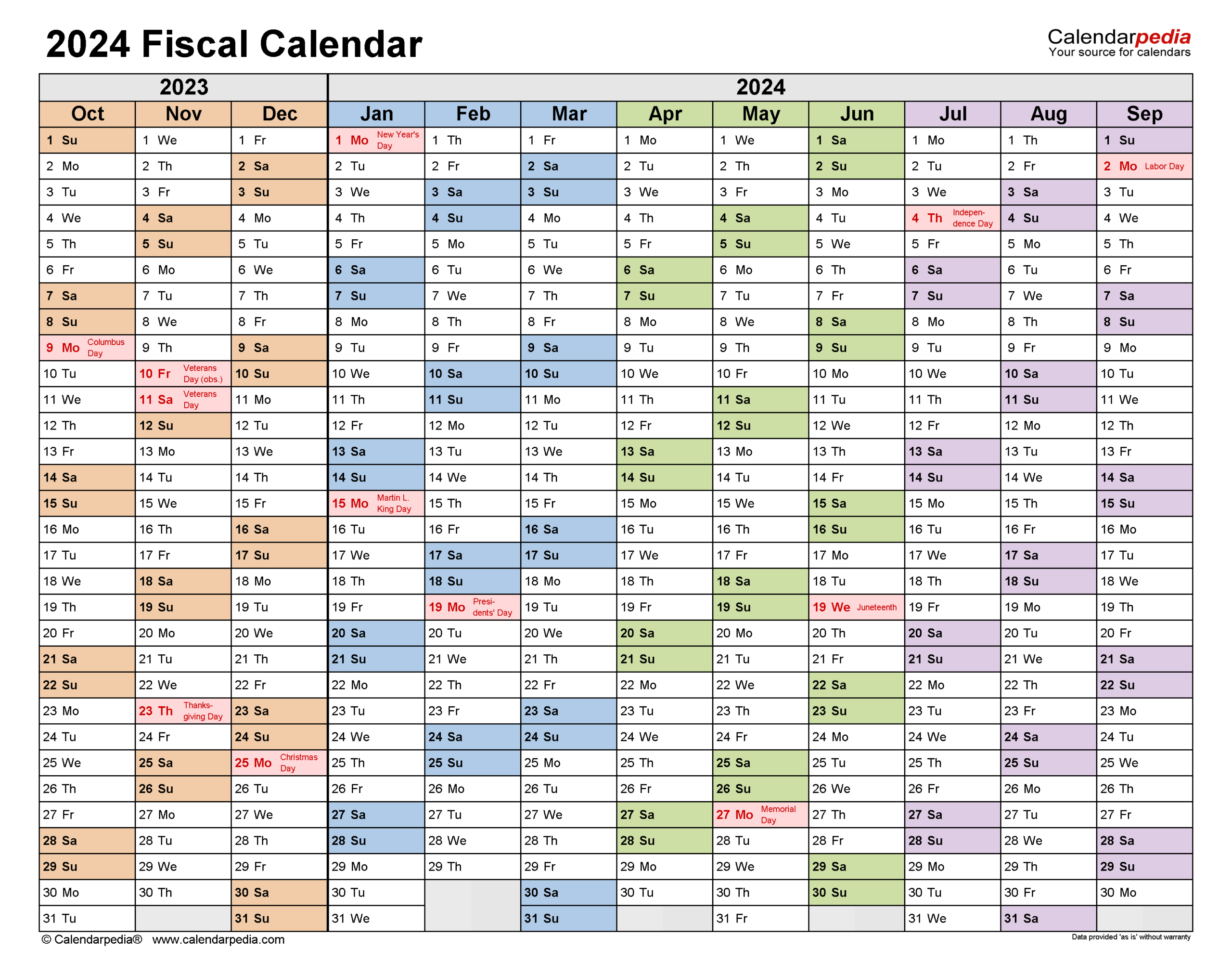 Fiscal Calendars 2024 - Free Printable Pdf Templates |  Calendar 2024