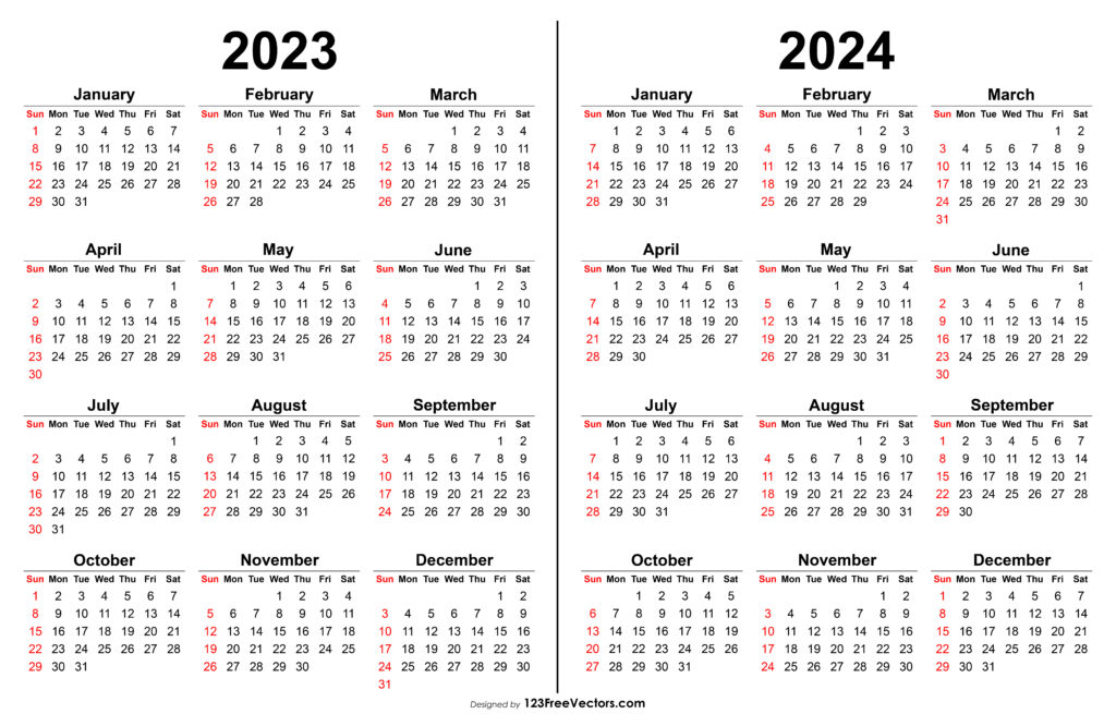 2023 2024 Calendar Printable | Calendar 2024 | Printable Calendar 2024