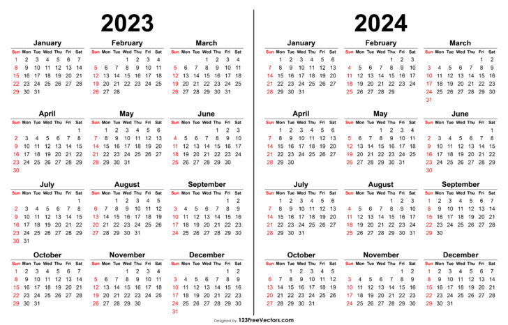 2023 2024 Free Printable Calendar | Calendar 2024