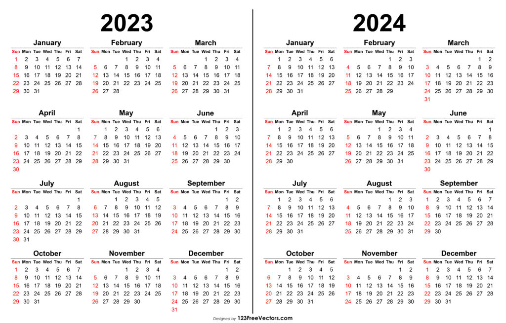 2023 2024 Printable Calendar Free | Calendar 2024 | Printable Calendar 2024