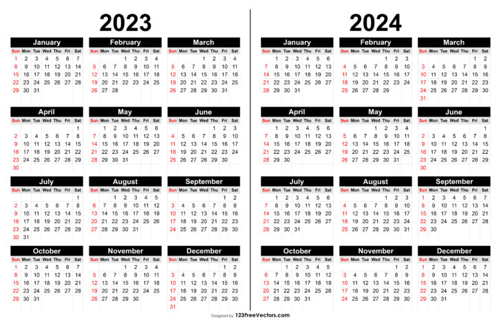 2023 Calendar 2024 Printable PDF | Calendar 2024