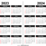 Free 2023 And 2024 Calendar Printable |  Calendar 2024