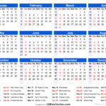 Free 2024 Holiday Calendar With Week Numbers Printable | 2024 Calendar With Weeks Printable