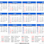 Free 2024 Holiday Calendar With Week Numbers Printable | 2024 Holiday Calendar Printable