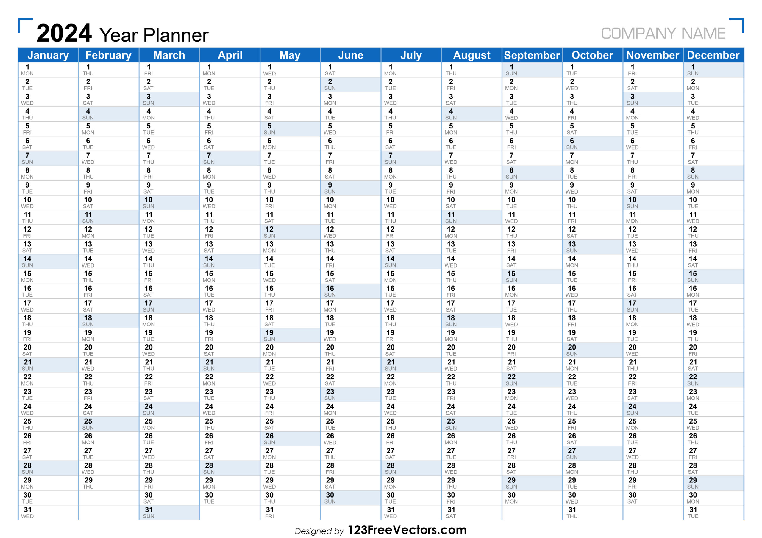 Free 2024 Planner Calendar | 2024 Calendar Planner Printable