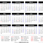 Free 2024 Printable Calendar With Holidays | 2024 Printable Calendar With Holidays Printable Free