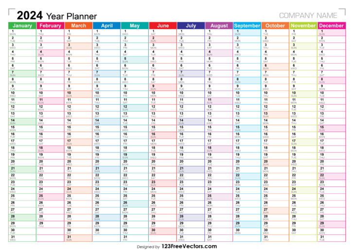 2024 Yearly Calendar Printable Free Download | Calendar 2024