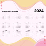 Free Blank Year 2024 Calendar   Download In Word, Google Docs |  Calendar 2024