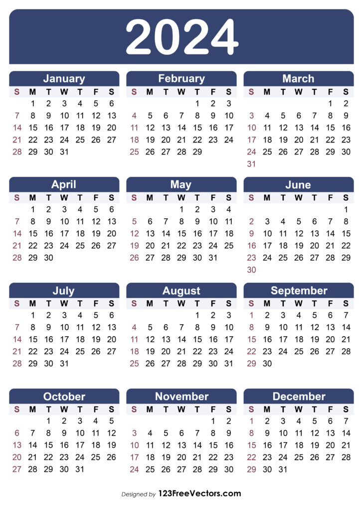 2024 Calendar Pages Printable | Calendar 2024