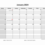 Free Download Printable Calendar 2024, Large Box Grid, Space For Notes | Large Printable Calendar 2024