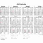 Free Download Printable Calendar 2024 With Us Federal Holidays | 2024 Calendar A4 Printable