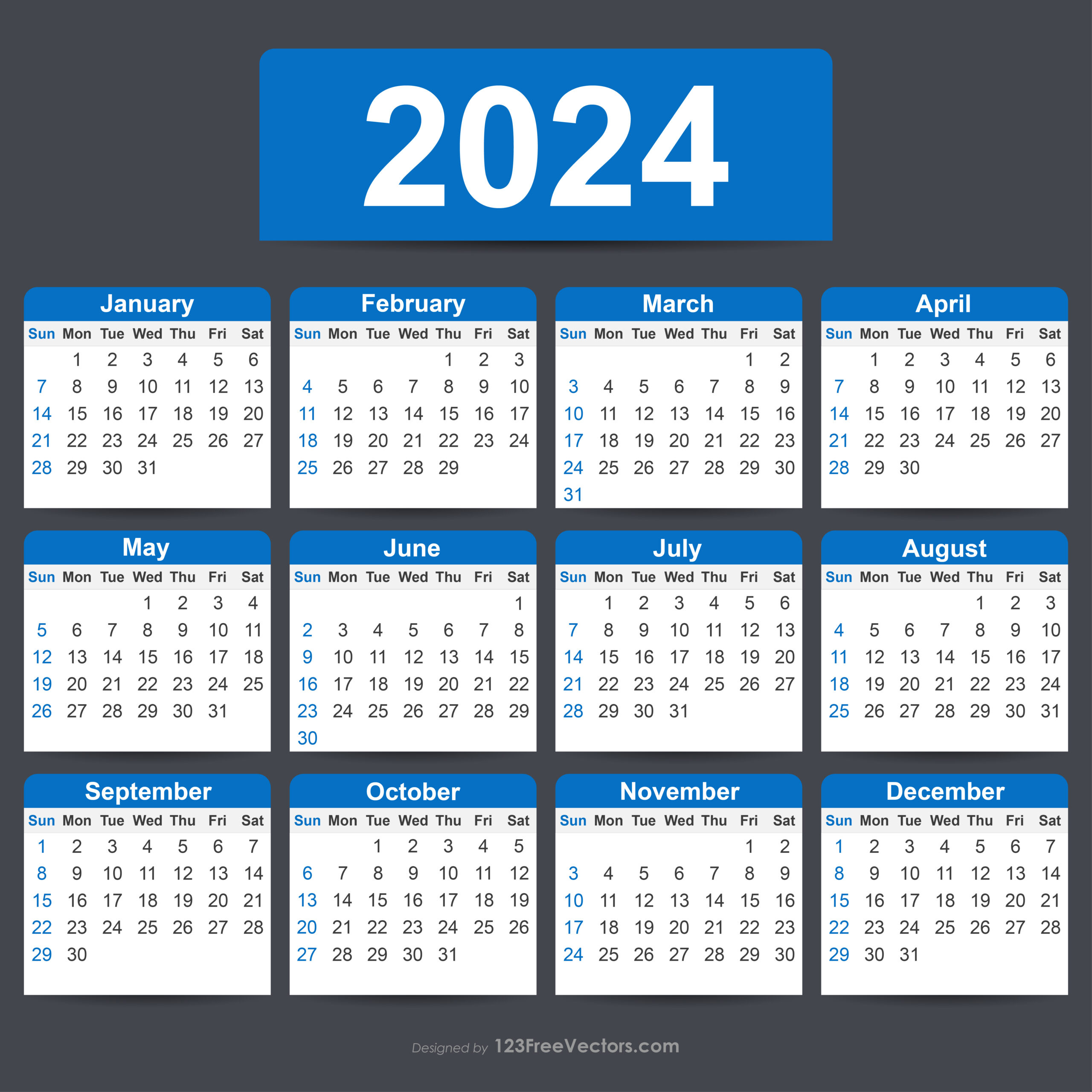 Free Free Editable Calendar 2024 | Free Printable Editable Calendar 2024