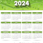 Free Free Printable Calendar 2024 With Green Leaves | Printable Calendar 2024