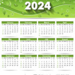 Free Free Printable Calendar 2024 With Green Leaves | Printable Calender 2024