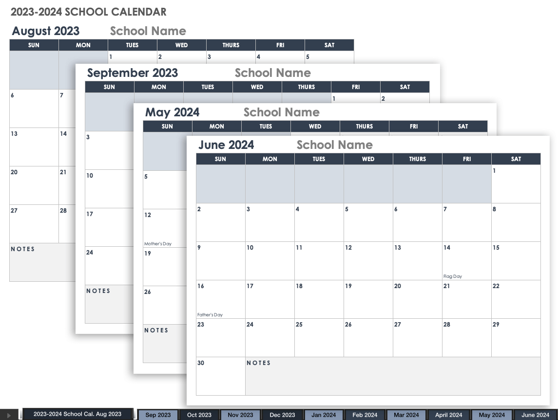 Free Google Calendar Templates | Smartsheet | 2024 Calendar Printable Free Word