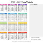 Free Printable 2023 2024 School Calendar   One Page Academic | 2024 12 Month Calendar On One Page Printable