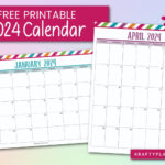 Free Printable 2024 Calendar — Krafty Planner | 2024 Blank Calendar Printable