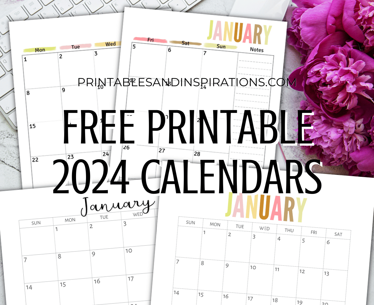 Free Printable 2024 Calendar Printable Pdf - Printables And | 2023 2024 Monthly Calendar Printable
