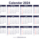 Free Printable 2024 Calendar With Week Numbers | 2024 Calendar Printable With Week Numbers