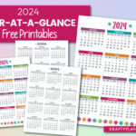 Free Printable 2024 Year At A Glance Calendar — Krafty Planner | 2024 Calendar At A Glance Printable