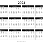 Free Printable 2024 Yearly Calendar – Diy Projects, Patterns | Calendar For 2024 Printable