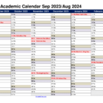 Free Printable Academic Calendar 2023 To 2024 Templates | School Calendar 2023 2024 Printable