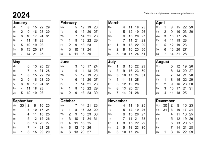 2024 Calendar with Week Numbers Printable | Calendar 2024