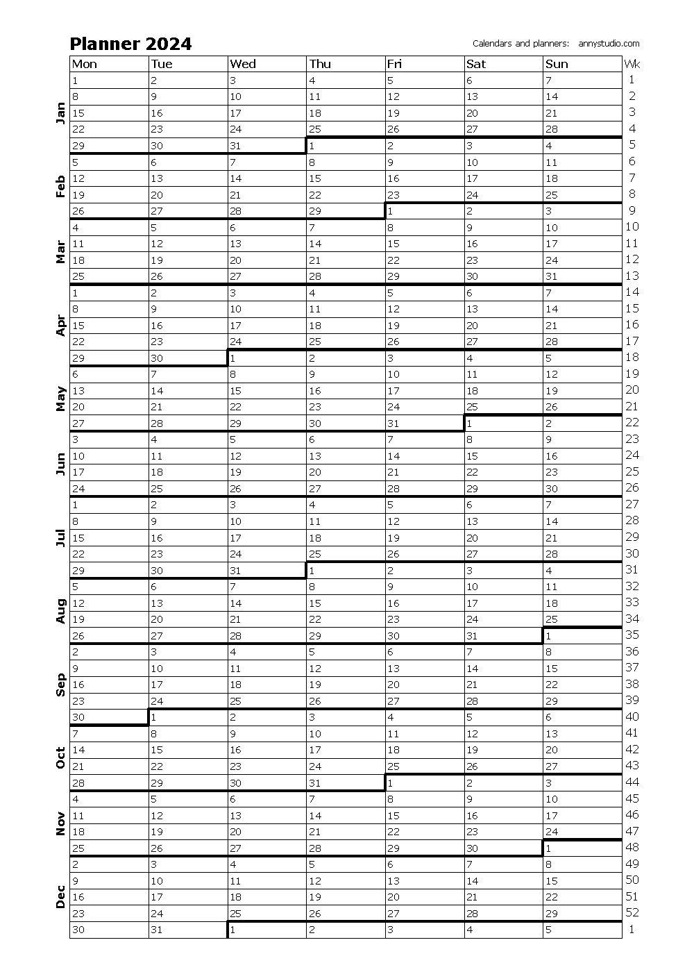 Free Printable Calendars And Planners 2024, 2025 And 2026 | Calendar Planner 2024 Printable