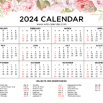 Free Printable Floral Calendar 2024   Wiki Calendar |  Calendar 2024