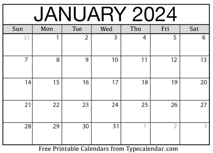 January 2024 Blank Calendar Printable | Calendar 2024