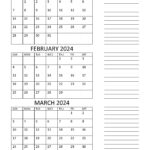 Free Printable January To March 2024 Calendar   Calendarkart | 3 Month Calendar 2024 Printable