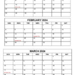 Free Printable January To March 2024 Calendar   Calendarkart | Q1 2024 Calendar Printable