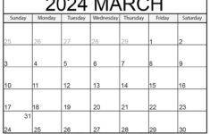 Free Printable March 2024 Calendars – Download | Free Online Printable Calendar 2024