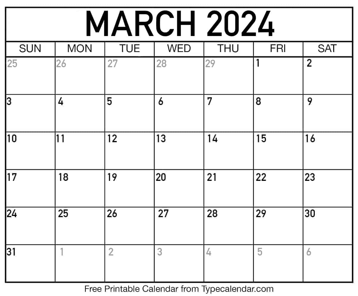 Printable March 2024 Calendar | Calendar 2024 | Printable Calendar 2024